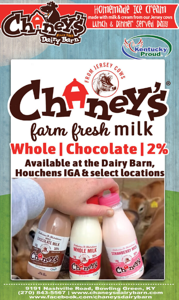 Get farm fresh milk at Chaney's Dairy Barn.