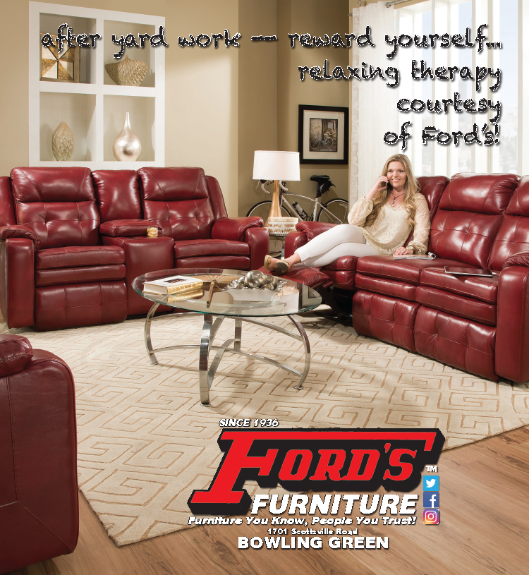 After yard work reward yourself with a super comfortable seat from Ford's Furniture