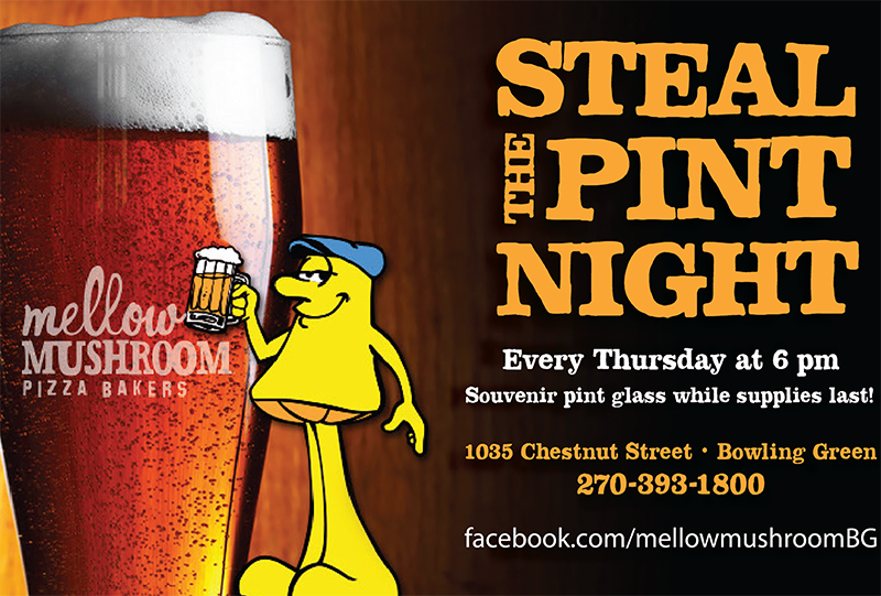 Steal the pint night at Mellow Mushroom every Thursday night