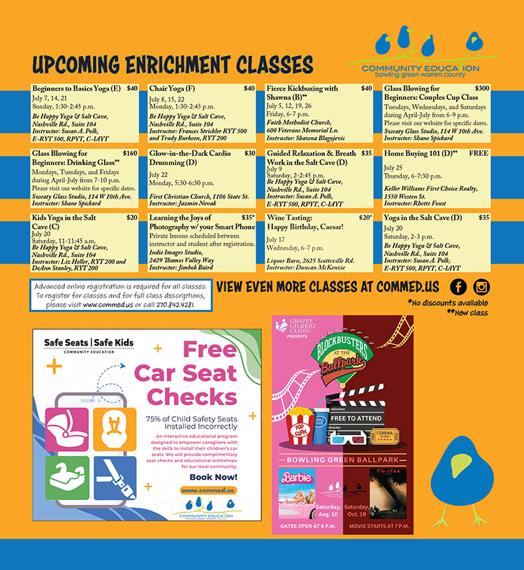 See all the upcoming enrichment classes from Community Education.