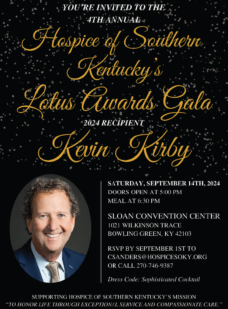 Hospice of Southern Kentucky's Lotus Awards Gala 2024 Recipient... Kevin Kirby