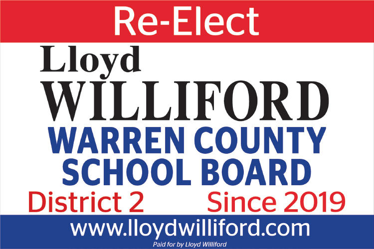 Re-Elect Lloyd Williford to Warren County School Board