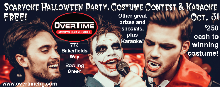 Don't miss the great Halloween party at Overtime Sports Bar & Grill