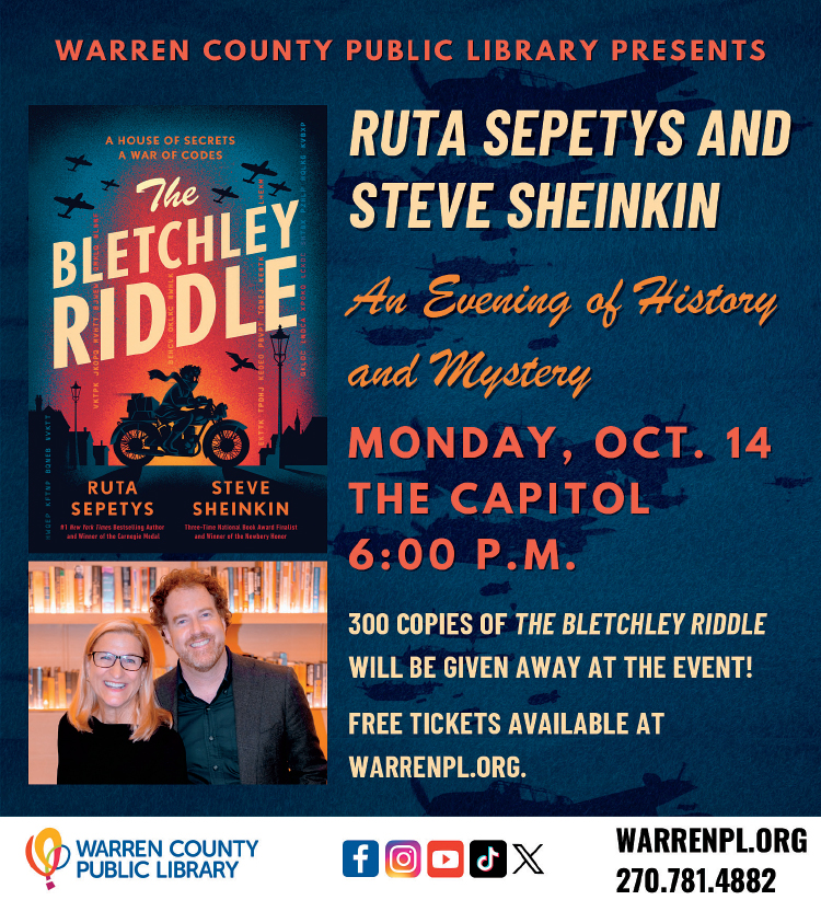 The Warren County Public Library presents Ruth Sepetys and Steve Sheinkin An Evening of History and Mystery