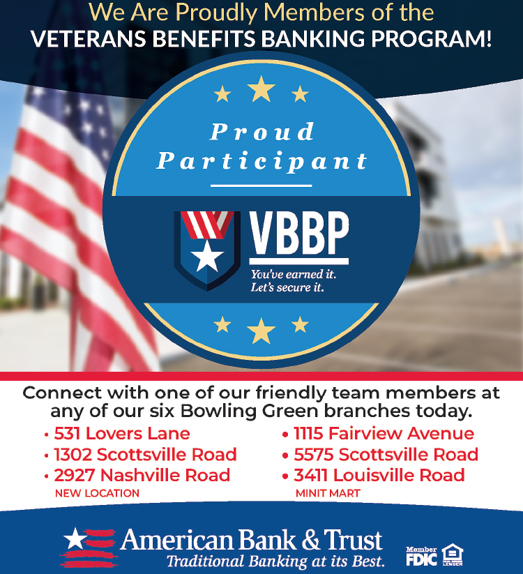 American Bank & Trust are proud members of the Veterans Benefits Banking Program.