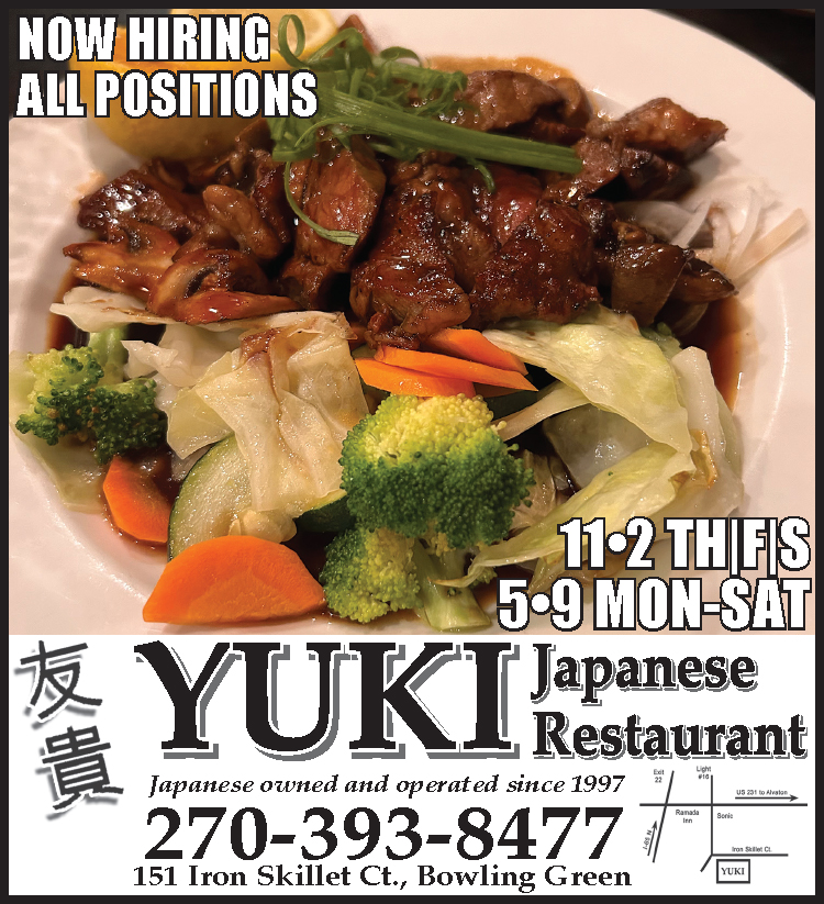 Yuki Japanese Restaurant... now hiring.