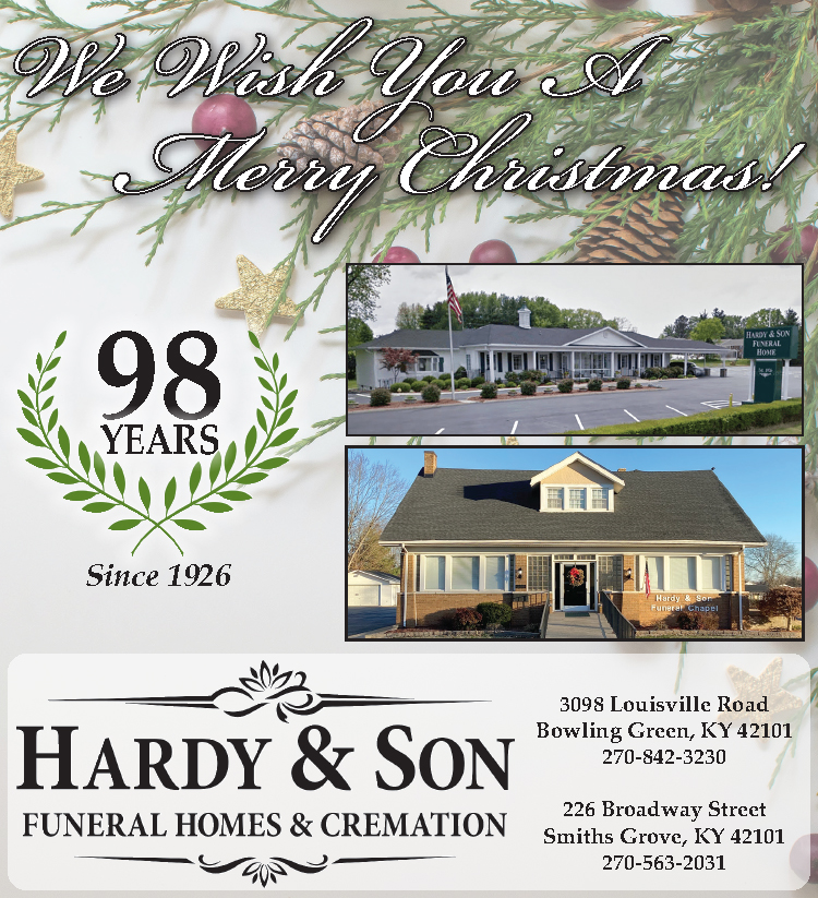 Merry Christmas from Hardy & Son Funeral Homes & Cremation.