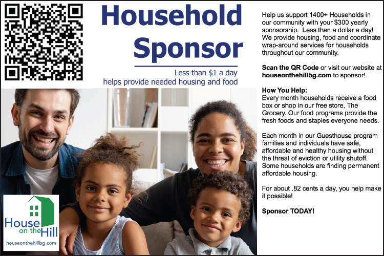 House On The Hill... less than $1 a day helps provide needed housing and food.