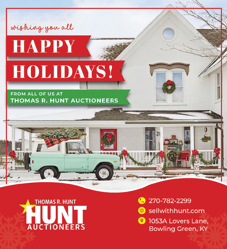 Happy Holidays from the real estate professionals at Hunt Auctioneers.