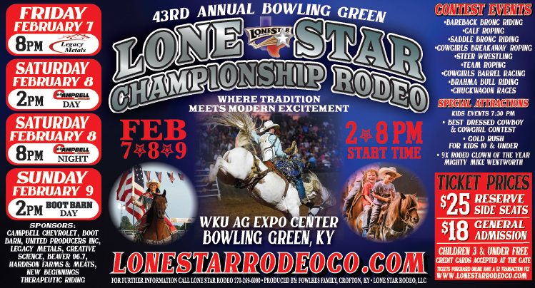 Don't miss all the great action at the Lone Star Championship Rodeo February 7, 8 & 9.