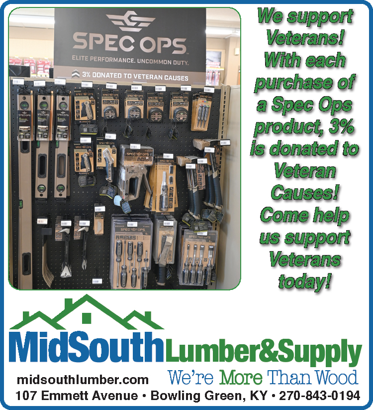 MidSouth Lumber & Supply supports veterans with each purdahs of a Spec Ops product.