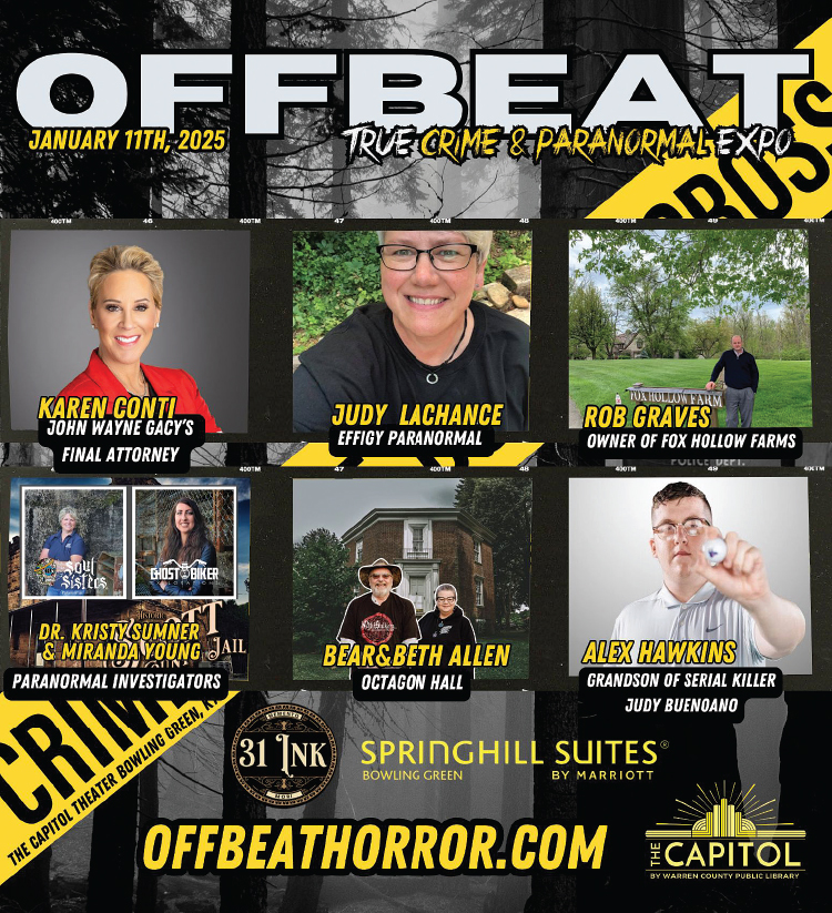 Don't miss the Offbeat True Crime & Paranormal Expo January 11th at The Capitol.