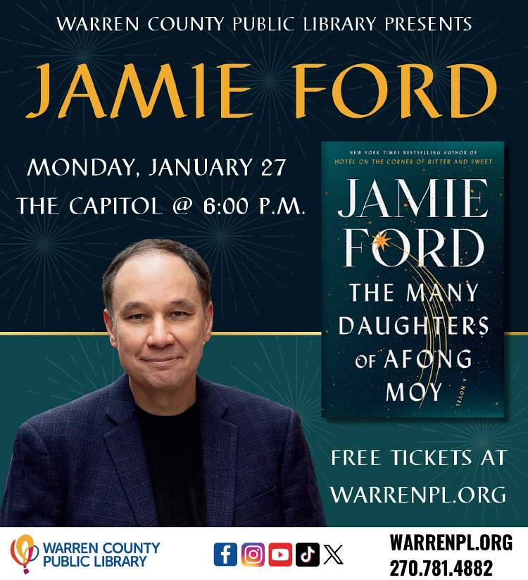 Don't miss Author Jamie Ford and all the great events this month at the Warren County Public Library.