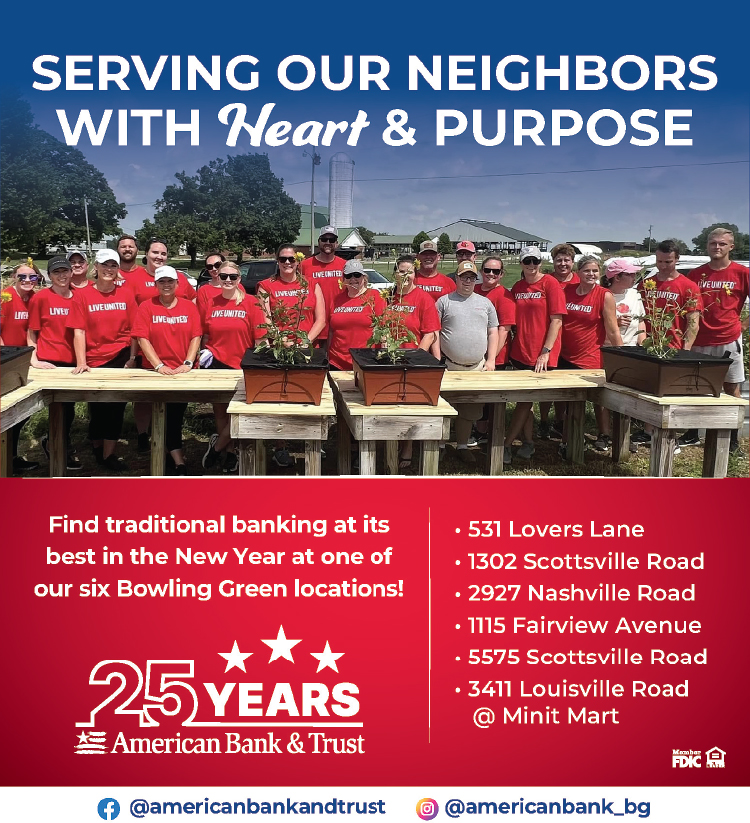 American Bank & Trust celebrating 25 years of serving our neighbors with heart and purpose.