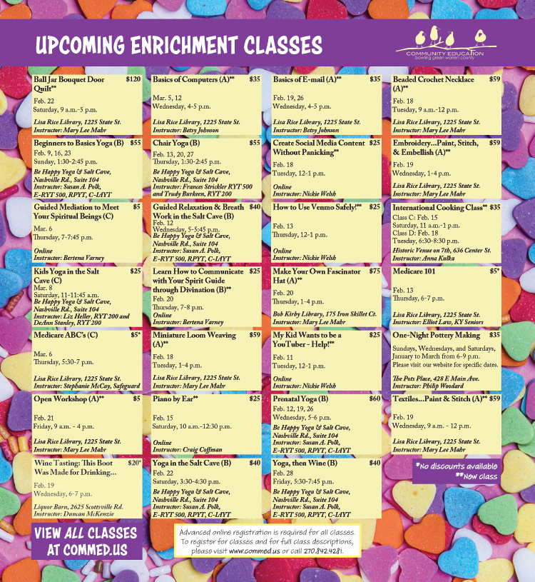 See all the great class offerings from Community Ed.