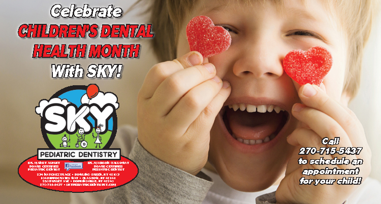 Celebrate Children's Dental Health Month with SKY Pediatric Dentistry.